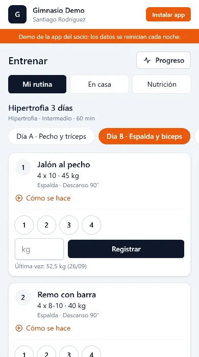 Gym en el celular